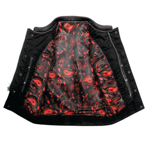 Design personnalisé coupe-vent respirant toile gilet de moto hiver Cowboy Biker gilet en cuir avec broderie 3D pour hommes femmes - Product Image 2