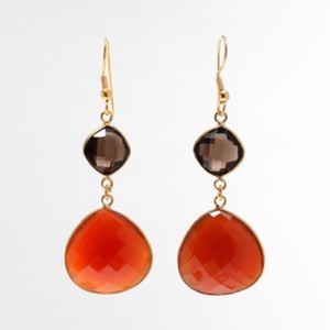 18K chapado en oro de 925 plata esterlina hidro ahumado y naranja pendiente para mujeres y niñas pendiente - Product Image 4
