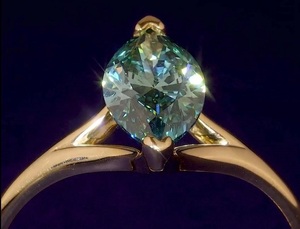 Anneaux de laboratoire personnalisés de mariée fantaisie vif vert bleuâtre Marquise coupe 1.33 carat or jaune 18 carats fiançailles femmes bijoux anneaux de mariage - Product Image 3