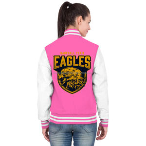 Blouson universitaire matelassé en molleton de coton pour femme avec broderie personnalisée, respirant, style streetwear, vêtement d'extérieur type coach - Product Image 4