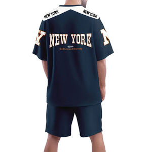 Traje deportivo de verano informal para hombre, 100% de algodón, estampado Digital sólido, secado rápido, transpirable, para exteriores, conjunto de cinco pantalones para adultos - Product Image 6