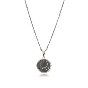 Yoga Symbol <b>Medallion</b> Oxidized Charm Pendant Wholesale 925 Sterling Silver Jewelry - Product Image 1
