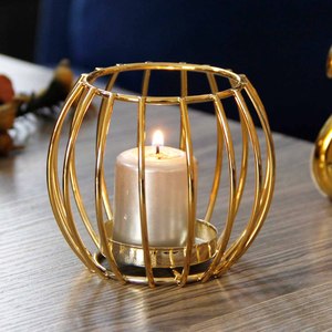 Aluminium Metal Gold Plated Finish Tea Light Votive <b>Candle</b> <b>Holders</b> for Home Party Decorations Includes Glass <b>Candle</b> Jars - Product Image 6