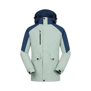 Chaquetas Softshell deportivas personalizadas para hombre, abrigos grises para acampar al aire libre, chaqueta térmica impermeable de carcasa suave con capucha - Product Image 6