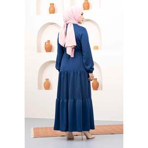 Robe Hijab avec Ceinture Tunnel Indigo - Product Image 6