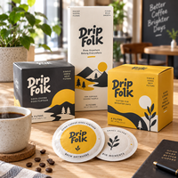 Emballage personnalisé AT PACK pour filtres à café de poche avec filtre à café individuel en papier pour une seule portion, solution d'emballage portable pour le café