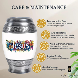 Christian Aluminum Cremation <b>Urn</b> Cross engraved design Cremation <b>Urns</b> Meena Coating Leak-Proof Design Keepsake & <b>Large</b> Options - Product Image 5