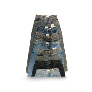 Pantalones vaqueros planos ajustados de cintura media para mujer, ecológicos, antiarrugas, transpirables, informales, lavados de alta calidad - Product Image 6