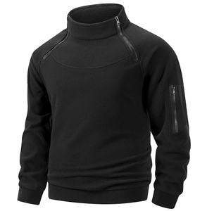 Sudadera de Forro Polar para Hombre, Invierno 2025, Cálida, Transpirable, Táctica, con Cierre, Cuello Alto, Manga Larga, Color Sólido, Informal - Product Image 1