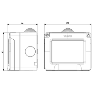 Scatola di Giunzione Vimar 3 Moduli IP55 Impermeabile in Plastica Grigia 14903 - Product Image 5