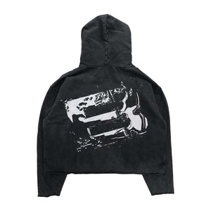 เสื้อครอปผู้ชายทรงหลวมมีฮู้ดผ้าหนาทรงสตรีทแวร์ - Product Image 5