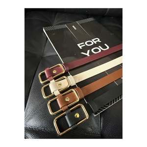 4-Piece Rectangular Buckle Women's Trouser <b>Belt</b>, Jacket <b>Belt</b>, Shirt <b>Belt</b>, Dress <b>Belt</b> - Black-Tan-Beige-<b>Burgundy</b> - Product Image 2