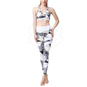 Conjunto de Yoga por sublimación personalizado para mujer patrón sólido gimnasio entrenamiento ropa de Fitness de talla grande 2025 Yoga por sublimación a la venta - Product Image 1