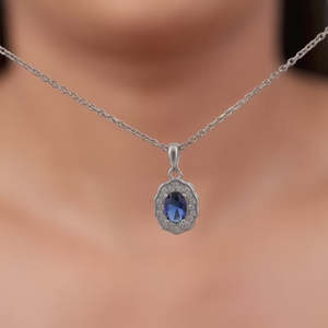 Colgante de Halo real de plata de moda con cadena de eslabones, joyería de moda, accesorio perfecto para fiesta, boda, cumpleaños o uso diario - Product Image 2