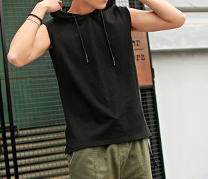 Sudadera informal sin mangas con capucha para hombre, chaleco con camiseta con cordones, sudaderas y sudaderas cómodas - Product Image 5