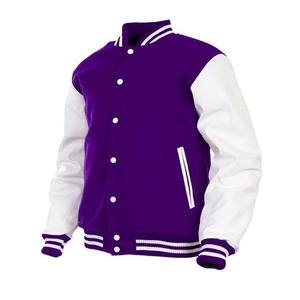 Logotipo personalizado Chenille bordado béisbol Letterman chaquetas hombres Vintage en blanco Universidad Varsity chaqueta - Product Image 4