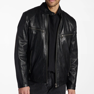 Coupe-vent d'automne et d'hiver le plus populaire veste en cuir pour hommes de qualité personnalisée veste en cuir fabriquée au Pakistan - Product Image 5