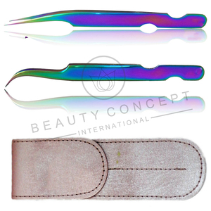 Customized Logo Print Stainless Steel Personalized Product Eyelash Extension Tweezers by Beauty Concept Eco-Friendly - Product Image 3