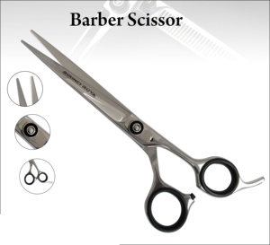 Ciseaux de barbier en acier inoxydable, lame tranchante, manche moyen, pour droitiers, pour couper et amincir les cheveux, salon de coiffure - Product Image 2