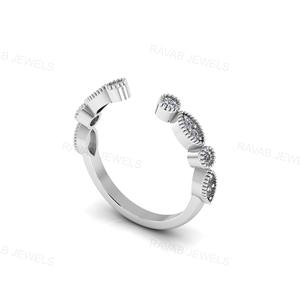 แหวนเงินแท้ 925 คุณภาพพรีเมียม งานแฮนด์เมดจากอินเดีย ชุบทอง 18K ปรับขนาดได้ ของขวัญวันครบรอบ ประดับเพชรซิคอน - Product Image 3