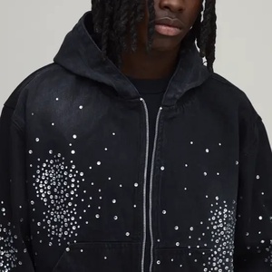 Nuevas Sudaderas con Capucha de Felpa Francesa con Pedrería Térmica Personalizadas para Hombre, Ligeras, para Invierno, Venta al Por Mayor - Product Image 6