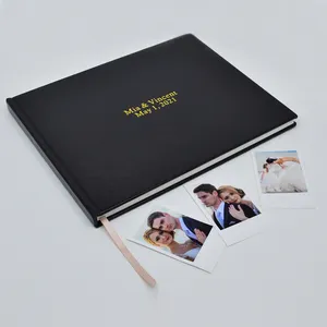 Custom Wedding Guest Book reception 8x10 inch Leather Cover Signature Guest Book 100pages