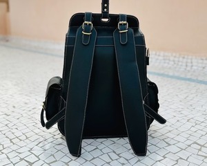 Mochila de viaje de cuero negro de gran capacidad personalizada, bolsos elegantes, bolsa de lona personalizable - Product Image 3