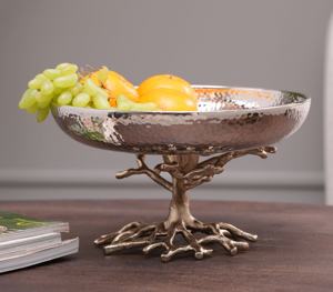 Frutero de metal martillado con soporte de árbol Centros de mesa decorativos para mesa de comedor - Product Image 1