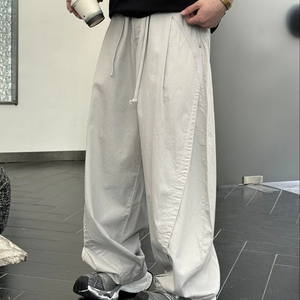 High <b>Elastic</b> Lightweight Pinstriped <b>Men</b> <b>Trouser</b> Streetwear Outfits Wide Leg Oversized New Wholesale Casual Mid Waist Loose - Product Image 6