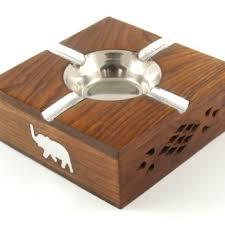 Handmade Wooden <b>Ashtray</b> of High Quality Elegant Classic Design Custom Round Shape with High-Detail Brass Work - Product Image 4