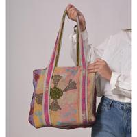 Sac fourre-tout Kantha indien fait main en coton, sac à main vintage pour femme, durable, léger, imprimé, sac de shopping