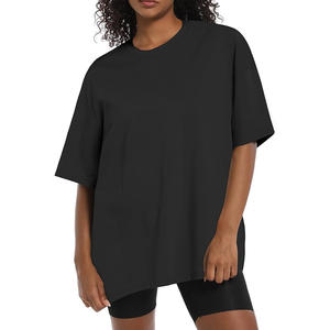 Chemises grande taille unies T-shirt grande taille en coton pour femmes avec logo personnalisé - Product Image 3