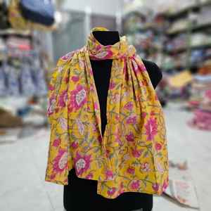 Écharpes en coton imprimé bloc à la main étoles de 12x72 pouces magnifiquement conçues - Product Image 6