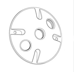 3 छेद दौर Weatherproof कवर 3-छेद कवर W/गैसकेट-ग्रे बॉक्स कवर - Product Image 3