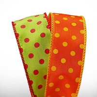 Ruban en satin à pois style cirque, en polyester et soie, idéal pour emballages cadeaux et décorations, en bobine