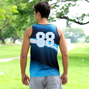 Camisetas de Gimnasio Transpirables, Color Negro, 100% Algodón, Impresión Personalizada por Transferencia de Calor, Logotipo Frontal, Estilo Urbano, Ropa Deportiva para Hombre - Product Image 6