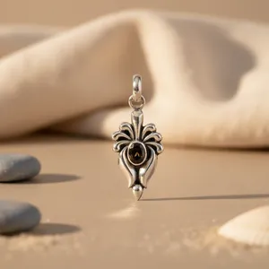 Pendentif en or 14 carats et argent 925 avec turquoise noire, diamant, chaîne géométrique en boîte, plaqué rhodium, pour un usage quotidien ou un cadeau pour femmes - Product Image 2
