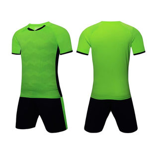 Diseño de Uniforme de Fútbol en Negro y Azul, Personalizado, Impreso, Camiseta de Manga Corta, Pantalones Cortos, Secado Rápido, 100% Poliéster, Anti-UV, Conjuntos de Fútbol - Product Image 1