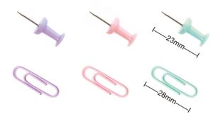 ชุดเครื่องเขียนสำนักงานที่ได้รับแรงบันดาลใจจากมาการอง-คลิปหนีบกระดาษ + ชุดหมุดตอกอเนกประสงค์ - Product Image 4