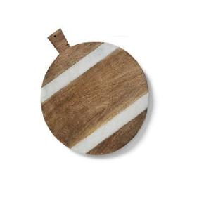 Planche à découper ronde en bois marbré de haute qualité faite à la main avec une finition élégante pour la cuisine au prix de gros - Product Image 1