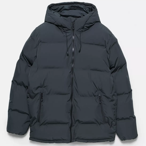 Chaqueta acolchada con capucha personalizable frontal con cuello levantado para hombre al por mayor, prendas de vestir gruesas con aislamiento de invierno - Product Image 4