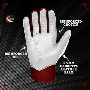 Gants de frappe de baseball professionnels Bruce Bolt de qualité supérieure en cuir fendu antidérapant avec logo personnalisé imprimé - Product Image 2