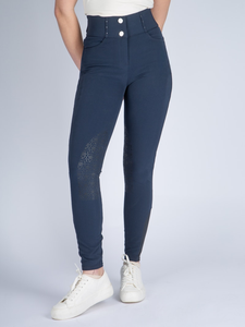 Culotte d'équitation extensible marine de luxe confortable et durable avec ensemble et accessoire d'équitation à pleine adhérence - Product Image 5