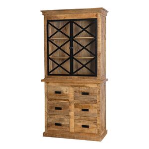 Mangohouten ตู้บุฟเฟต์โบราณ100ซม. มี6ลิ้นชักทำจากไม้โอ๊ค - Product Image 6