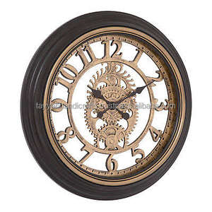 Horloge murale en métal nautique en nickel noir élégant de haute qualité, sculptée, durable, pour la décoration de la maison, du salon, Inde - Product Image 2