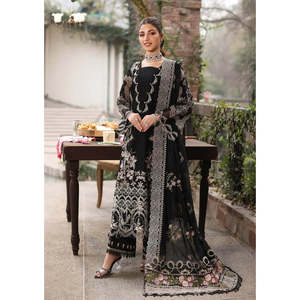 ASIM JOFA-3PC Chemise brodée printemps/été avec dupatta brodé en mousseline et pantalon - BIC-4633 - Product Image 1