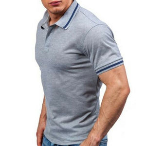 La mejor calidad al por mayor de los hombres de punto de secado rápido transpirable de algodón personalizado para camisas de Fitness Slim manga corta - Product Image 4
