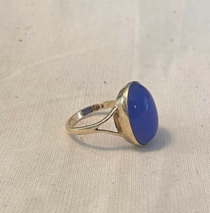 Anillo de Plata de Ley 925 con Calcedonia Acuática, Estilo Bohemio Hecho a Mano, con Engaste de Bisel, Diseño Único, Regalo de Boda para Mujer, Joyería Fina - Product Image 6