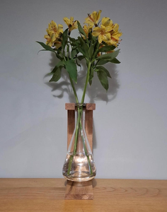 Vase moderne de luxe en bois pour anniversaire de mariage, fait à la main, grain de bois naturel, écologique, personnalisable, diamètre, décoration de table, décoration de la maison - Product Image 5