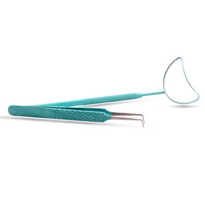 Pinzas para Extensión de Pestañas de Acero Inoxidable Hechas a Mano con Espejo y Mango Ergonómico, Herramienta de Precisión Profesional - Product Image 2